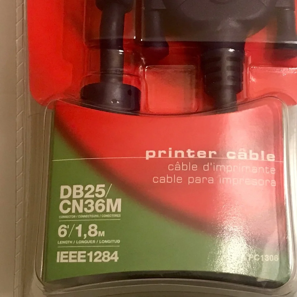 pcstuff 6 ft Printer Cable - IEEE 1284 - DB25/CN36M - PC1306 - New